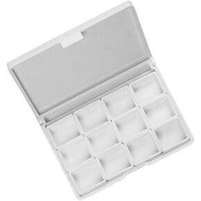 Watercolor Paint Box with Lid 12 Well Paint Case Paint Mixing Tray Travel Acrylics Paint Storage Box