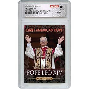 2025 Pope Leo XIV Official Trading Card 1st American Pope Ever Historic - Certified Gem Mint 10