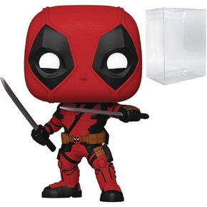 POP Marvel: Deadpool & Wolverine Movie - Deadpool Funko Vinyl Figure (Bundled with Compatible Box Protector Case), Multicolor, 3.75 inches