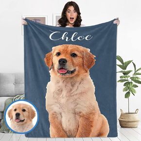 Personalized Pet Memorial Gifts, Custom Dog Blanket with Photos and Name, Personalized Pets Blankets with Picture, Puppy Bereavement/Passing Away Gifts