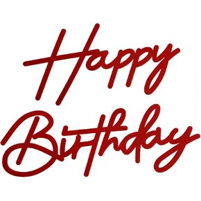 Glitter Pink Happy Birthday Sign for Backdrop - Felt Glitter Letters for Birthday Party Balloon Arch Party Baby Shower, Reusable Large Happy Birthday Decorations Party Letters Sign for Women