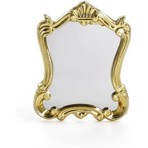 Odoria 1/12 Miniature Wall Mirror Dollhouse Decoration Accessories, Gold