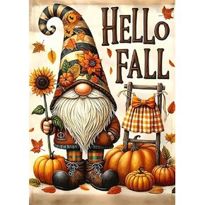 Fall Gnome Pumpkin Sunflower Diamond Art Kits for Adults, 5D Diamond Painting Kits for Adults Beginners, DIY Full Round Drill Diamond Dot Painting Gem Art Kits for Adult,Home Wall Decor 11.8x15.7 Inch