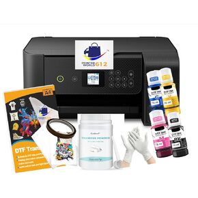 Cartridge-Free Super-Tank Printer with DTF Ink Bundle for Heat Transfers, Easy Fill, Built-in Scanner & Copier - DTF Conversion Printer New, Medium, Conversion