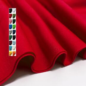 Red Felt Fabric 72" X 18"(Half Yard), 1.6mm Thick Soft and Durable Flexible Craft Acrylic Felt by The Yard for Sewing DIY Art Craft Project Decorations