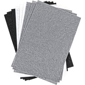 10 Pcs Felt Fabric Sheets,Felt Squares White Felt Sheets Black Stiff Felt Craft Felt Squares Felt Paper for Craft Sewing Patchwork DIY Crafting Projects(12 X 8 Inch,Black,White,Grey)