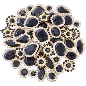 FASHEWELRY Rainbow Sew on Rhinestones 100Pcs Mixed Shapes Crystal Sew on Crystals for Crafts, Teardrop Heart Star Flatback Glass Gems Rhinestone Applique for DIY Costume Wedding Dresses