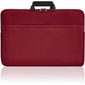 Second Skin 17" Laptop Sleeve Waterproof Laptop Bag, Protective Drop-proof Case for Macbooks, Notebooks, or Ultrabooks, Slim with Handles & Extra Storage Pocket Wine