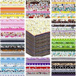 150 Pcs 10 x 10 Inches Cotton Fabric Bundle Precut Fat Squares Fabric Scraps Cotton Quilting Fat Flower Animals Cartoon Fabric Patchwork for DIY Craft Sewing Clothing