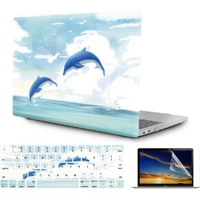 Compatible with MacBook Air 13 inch Case, 2020 2019 2018 Release (A2337 A2179 A1932) Hard Case +Keyboard Cover +Screen Protector (Beach Shells)