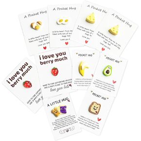 10 Sets Pocket Hug Card with Cute Mini Size Tokens, DIY Sentimental Gift for Encouragement Anxiety Relief & Emotional Support – Inspirational Keepsake for Friends Family Kids & Loved Ones