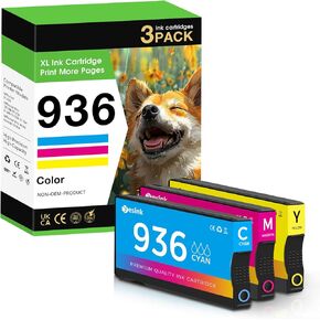 936 936XL 936 XL حبر خراطيش استبدال HP 936 936 XL 936XL حبر الخراطيش يعمل مع OfficeJet 9120 OfficeJet Pro 9110 9120 9130 (3 Pack ، Cyan ، Magenta ، Yellow)