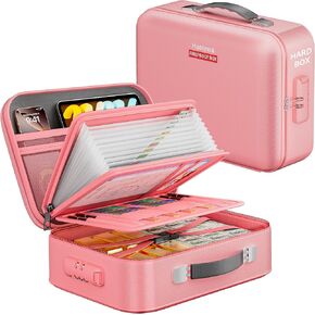 Fireproof Document Box, Hard Case Fireproof Box with Lock, Portable Hard-Shell Fireproof Water Resistant Document Safe for Important Documents, Laptops, Passports, Files and More