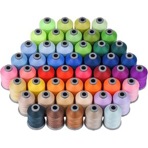 Simthread All Purposes Sewing Thread, 48 Spools 765Y (700M) Each Size 40D/2 Polyester Thread for Sewing, Quilting & Sewing Machine - Handy Polyester Sewing Threads for Sewing Machine (48 Colors)