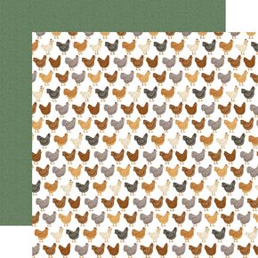 Echo Park Paper Cluck Chickens 12x12 Patterned Paper, Various