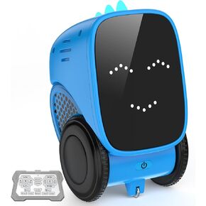 Robot Toys for Kids Interactive Kids Robot Smart Robot with Auto-Demonstration, LED Emoticons, Programming, Story, Remote Control Dinosaur Robot for Boys Girls Age 3-5 8-12, Blue