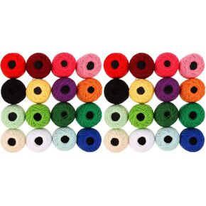 48 Rolls Rainbow Color Embroidery Floss Cross Stitch Colorful Cotton Floss Bracelet Yarn Embroidery Thread Assorted DIY Sewing Material for Hand Stitching Craft Projects Beginners Art Lovers