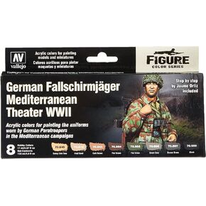 Vallejo Model Color set 70188 German Fallschirmjäger Mediterranean Theater WWII by J.Ortiz (8x17ml)