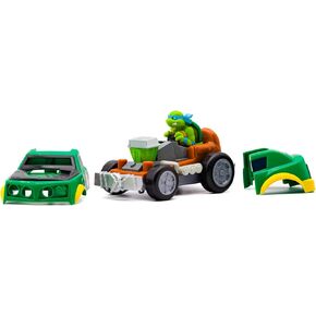 Teenage Mutant Ninja Turtles Toy, Leonardo Shell Smashers, Light-Up Rev-Up Crash Vehicle with Smash & Reveal Action, Classic Edition, for Kids Ages 5+