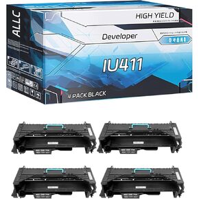 ALLC Compatible for Konica Minolta IU411 Developer Unit+Drum Unit Work for Konica Minolta Bizhub 223 283 363 423 36 42 Printers, with Chip, High Yield 80000 Pages, Clear Printing (4 Pack Black)