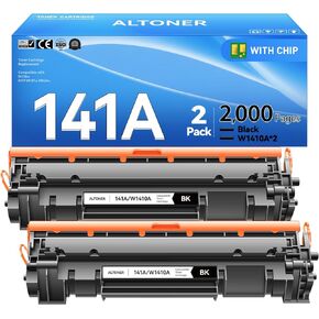 141A Toner Cartridge 2-Pack HP141A W1410A Black (with Latest Chip) – High-Capacity Replacement Compatible for HP Laserjet M110w / M139w / M140w Series | 2,000-Page Yield | 141 Monochrome Ink