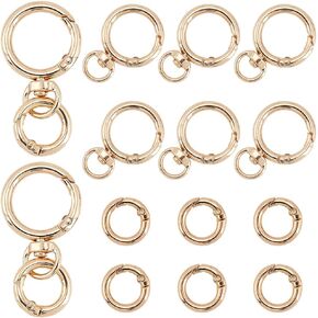 Sunnyclue 1 Box 16PCS 8 مجموعات مشابك دوارة مفاتيح مفاتيح مزدوجة قفل المشبك الأسود فتح خطاف خطاف قابلين للفصل