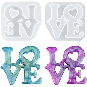 3D Love Resin Mold Love Alphabet Casting Mold Jewelry Crystal Epoxy Mould for DIY Crafts Charms