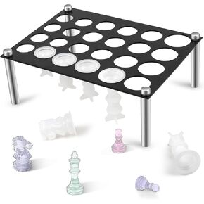 Chess Piece Holder for DIY Silicone Molds - Premium Metal Accessory with 4 Stable Legs, Strong, Durable & Heat Resistant (Molds Not Included)