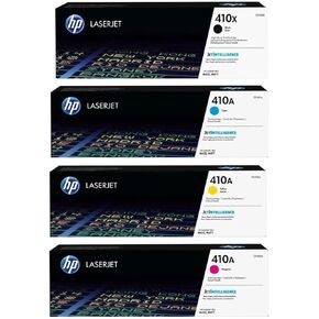 HP 410X Color Laserjet Pro M452/MFP M477 Series Kit Includes High Yield Black Toner Cartridge, Yellow Toner Cartridge, Cyan Toner Cartridge, Magenta Toner Cartridge