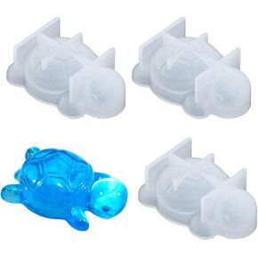3Pcs Mini Sea Turtle Silicone Molds, 3D Ocean Animal Theme Epoxy Resin Casting Molds for DIY Craft Micro Dollhouse Decorations Micro Landscape Decor Desktop Ornament
