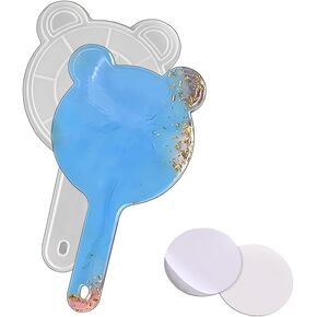 Hand Mirror Resin Mold, Oval Mirrors Silicone Makeup Mirror Jewelry Making Mold Crystal Resin Epoxy for DIY Tool Handmade Hair Combs Gift