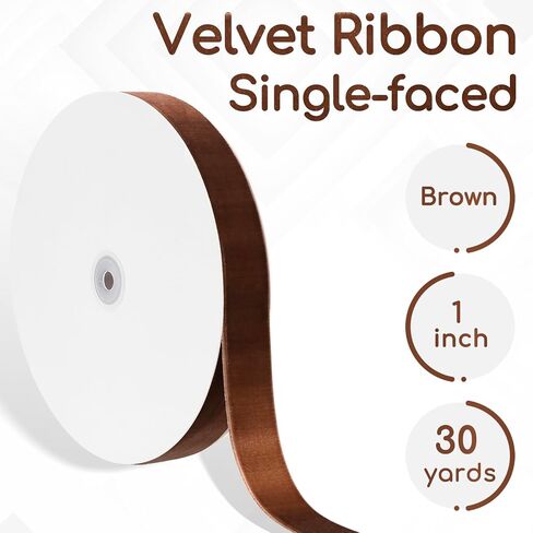 Burgundy Velvet Ribbon 1'' 30 Yards Velvet Fabric Ribbon for Christmas Tree Gift Wrapping Flower Bouquet Choker Wreath Ornaments Hair Bows Crafts in Saudi Arabia