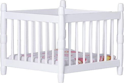 1:12 Scale Mini Dollhouse Wooden Crib for Dolls House Miniature Decoration (#2) in Saudi Arabia