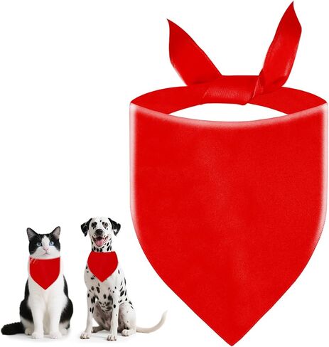 فرقة عصابة باللون الأحمر الفارغ ، DIY Plain Dog Bandana Solid Solid for Dogs Medium Cons in Kuwait