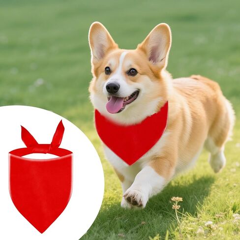 فرقة عصابة باللون الأحمر الفارغ ، DIY Plain Dog Bandana Solid Solid for Dogs Medium Cons in Kuwait