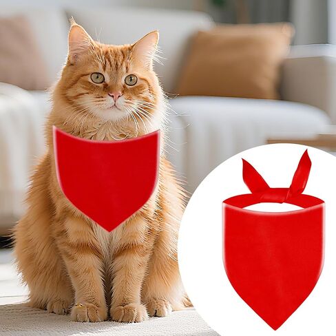 فرقة عصابة باللون الأحمر الفارغ ، DIY Plain Dog Bandana Solid Solid for Dogs Medium Cons in Kuwait