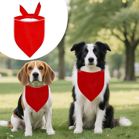 فرقة عصابة باللون الأحمر الفارغ ، DIY Plain Dog Bandana Solid Solid for Dogs Medium Cons in Kuwait