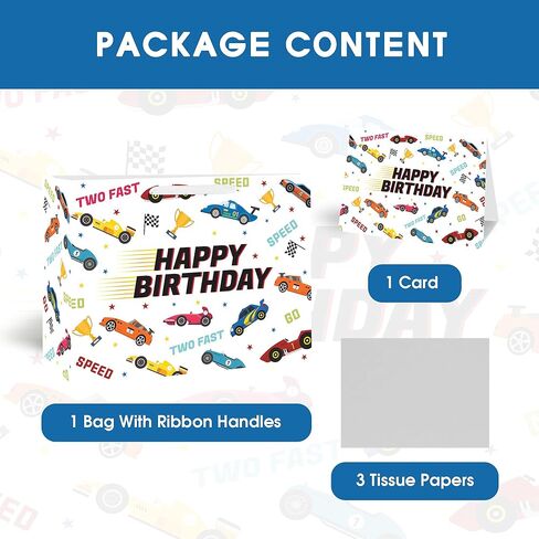 Batyongoga كبيرة 13 بوصة سيارات العرقلة هدايا مع المقابض ، بطاقة الترحيب ، وأوراق الأنسجة بيضاء اثنين بسرعة تحت عنوان عيد ميلاد الأطفال ، الأولاد ، فتاة ، طفل رضيع ، استحمام الطفل in Kuwait