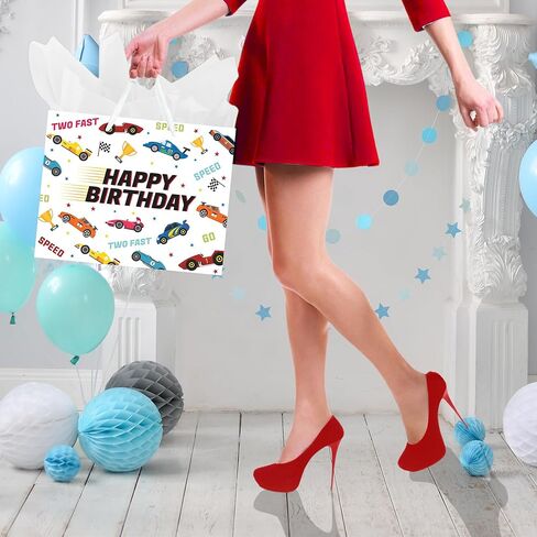 Batyongoga كبيرة 13 بوصة سيارات العرقلة هدايا مع المقابض ، بطاقة الترحيب ، وأوراق الأنسجة بيضاء اثنين بسرعة تحت عنوان عيد ميلاد الأطفال ، الأولاد ، فتاة ، طفل رضيع ، استحمام الطفل in Kuwait