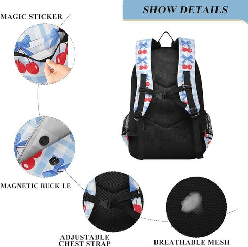 ALAZA Bow Cherry Pink Laptop Backpack Purse for Women Men School Bag 17 Inch Bookbag Student Boys Girls Travel Casual Daypack in Saudi Arabia