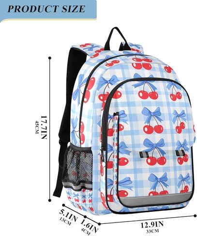 ALAZA Bow Cherry Pink Laptop Backpack Purse for Women Men School Bag 17 Inch Bookbag Student Boys Girls Travel Casual Daypack in Saudi Arabia