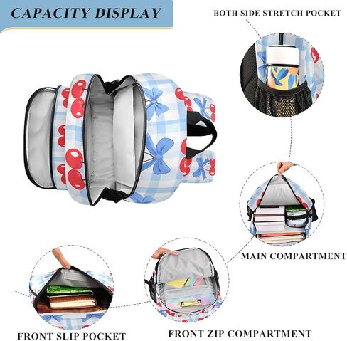 ALAZA Bow Cherry Pink Laptop Backpack Purse for Women Men School Bag 17 Inch Bookbag Student Boys Girls Travel Casual Daypack in Saudi Arabia