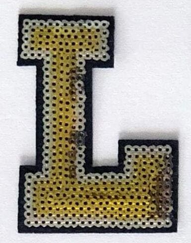 3" inch Gold and Silver Sequin Letter Iron-on Patch Appliqué Sewing Alphabet Letter (A-Z) (M) in Saudi Arabia