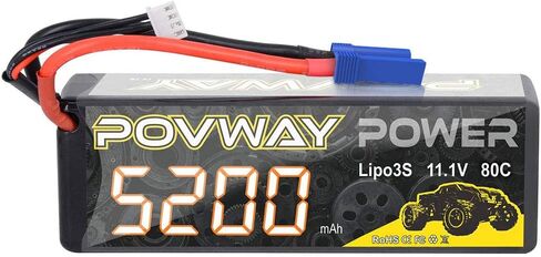 بطارية Lipo 3S 5200MAH RC بطارية 11.1V 80C مع EC5 المكونات الصلبة لسيارات RC ، شاحنة RC ، طائرة هليكوبتر ، طائرة (5200 3S 80C- PLUCTACS in Saudi Arabia