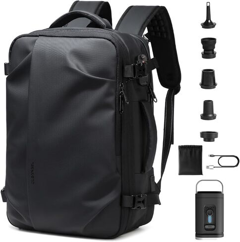 حقيبة الظهر الفراغية Cusangel للسفر مع مضخة كهربائية محمولة ، مضخة هواء ضغط الجيب Vacpack ، 45 لتر قابلة للتوسيع (مع مضخة فراغ) in Kuwait