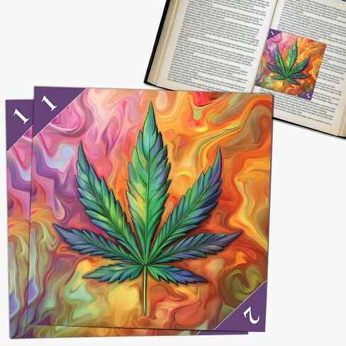 Bookmarks – Set of 2 | Pot Leaf Poem | Weed-Themed Line-Marking Bookmark for Readers | Chill Gift for High-Minded Bookworms & Laughing Readers | Patented, Made in USA in Saudi Arabia