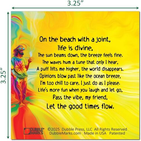 Bookmarks – Set of 2 | Pot Leaf Poem | Weed-Themed Line-Marking Bookmark for Readers | Chill Gift for High-Minded Bookworms & Laughing Readers | Patented, Made in USA in Saudi Arabia
