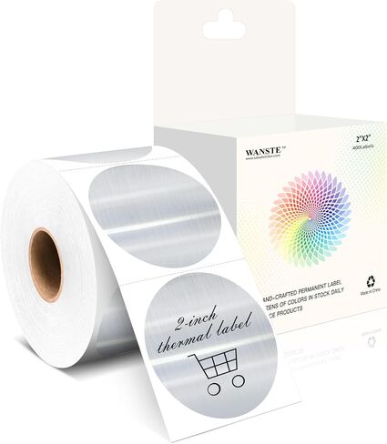 2 Inch Bright Gold Thermal Stickers,400 Pcs Round Direct Thermal Printer Tape Label for DIY Logo Design QR Code Name Tag Office Supplies in Kuwait