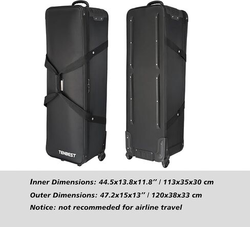 47"/120cm Rolling Camera Case for Photo Studio Gear, Photo Studio Equipment Trolley Case, Camera Bag with Wheels for Studio Lights and Light Stands, Trade Show Case in Saudi Arabia