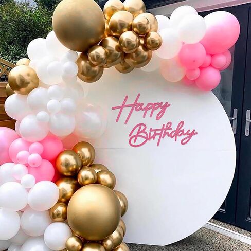 علامة عيد ميلاد سعيد وردي للخلفية - شعرت رسائل بريق لعيد ميلاد البالون بالون الحزب استحمام الطفل ، ورسائل حفلات عيد ميلاد كبيرة قابلة لإعادة الاستخدام. in Kuwait